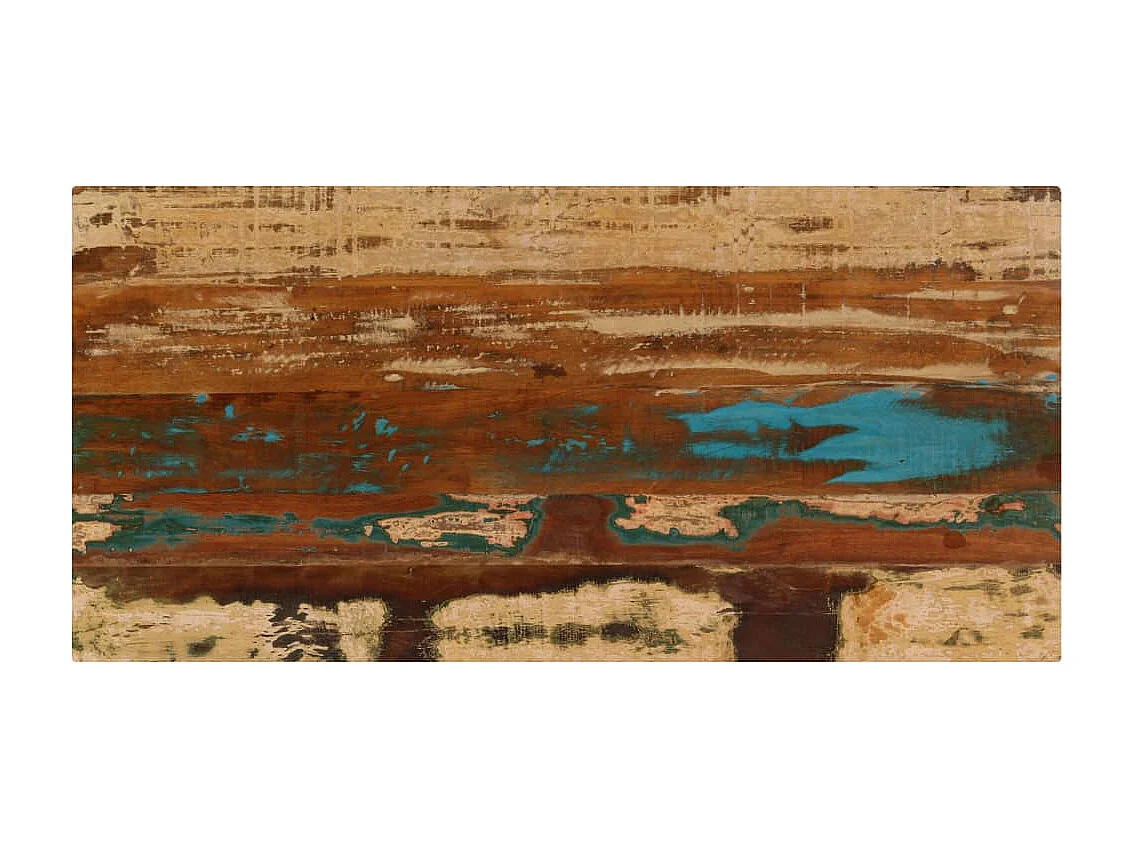 Table basse 100x50x35 cm Bois de récupération solide et acier OFR17356 BonneVie Meuble