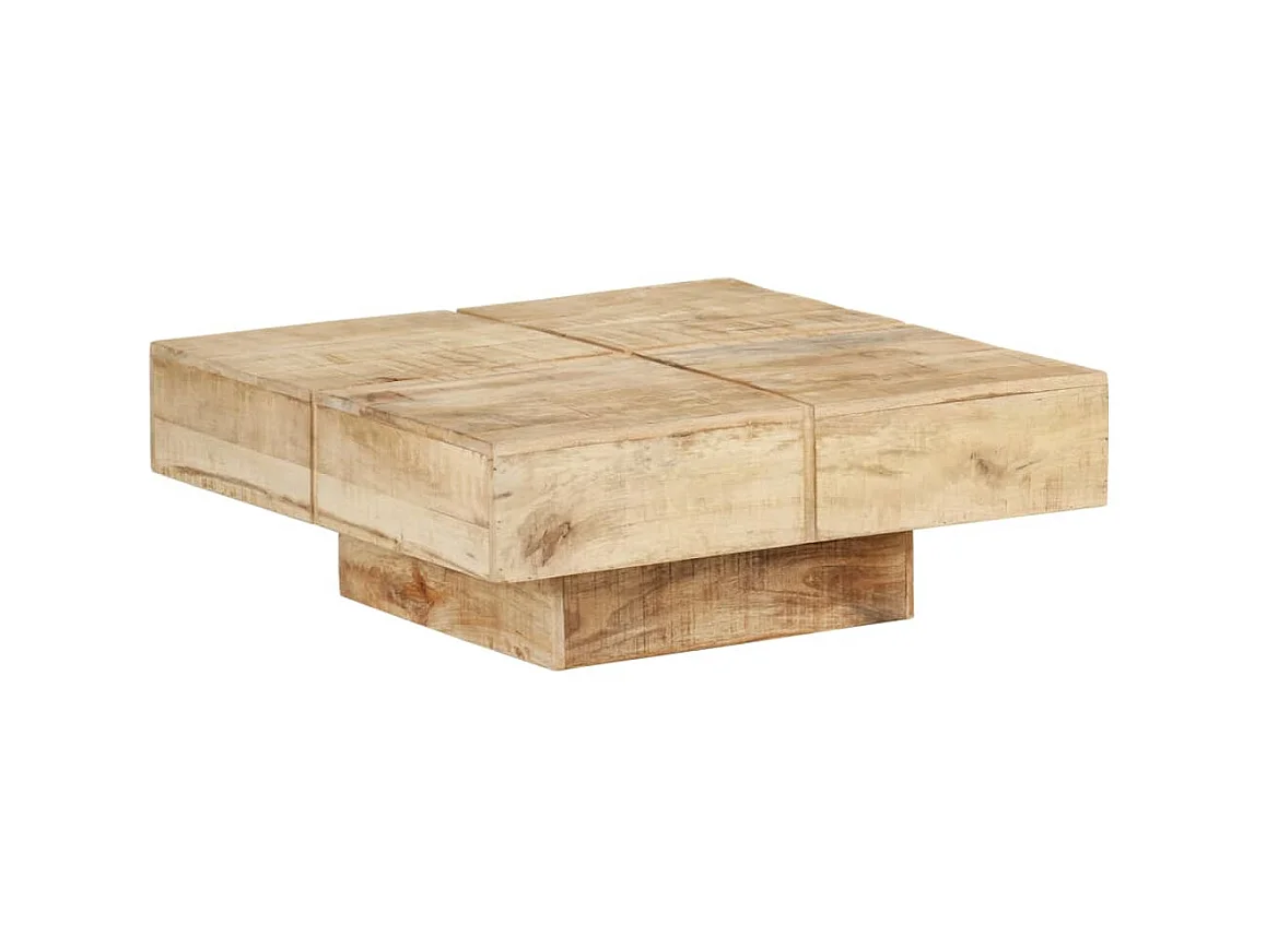Table basse 80x80x28 cm Bois de manguier massif OFR87395 BonneVie Meuble