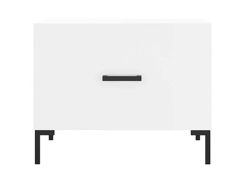 Table basse blanc brillant 50x50x40 cm bois d'ingénierie OFR17947 BonneVie Meuble