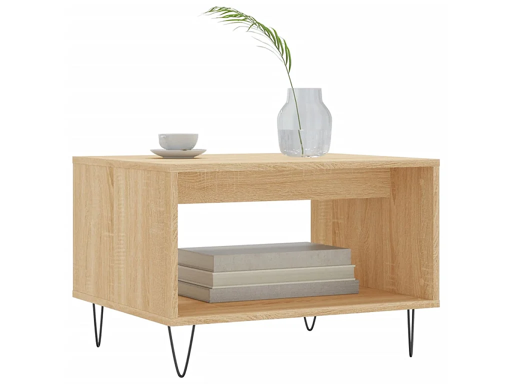 Table basse chêne sonoma 60x50x40 cm bois d'ingénierie OFR94401 BonneVie Meuble
