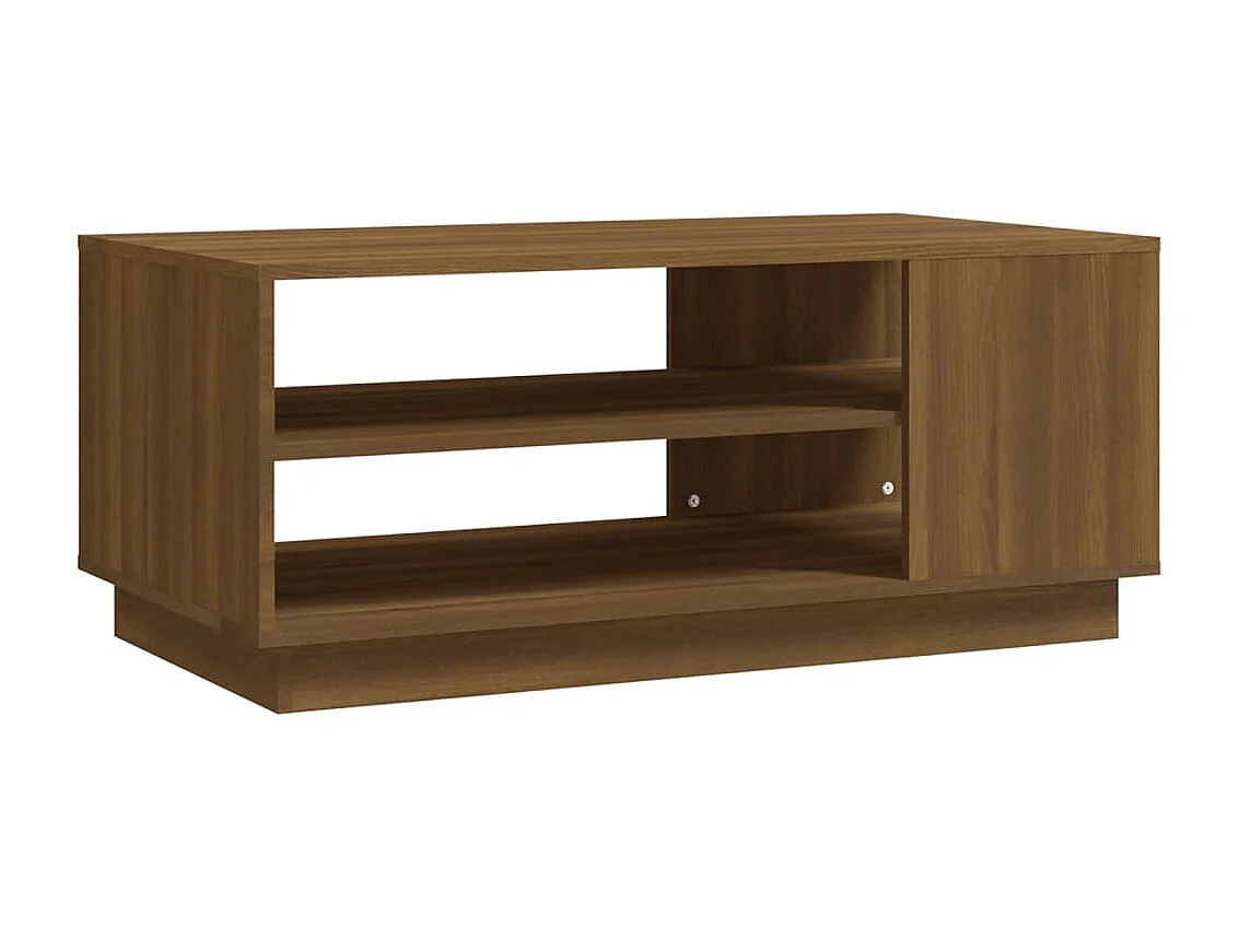 Table basse Chêne marron 102x55x43 cm Aggloméré OFR71809 BonneVie Meuble
