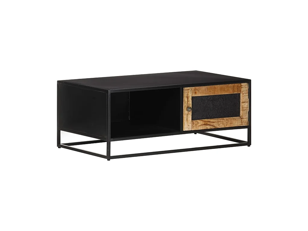 Table basse 90x50x35 cm Bois de manguier brut OFR77267 BonneVie Meuble