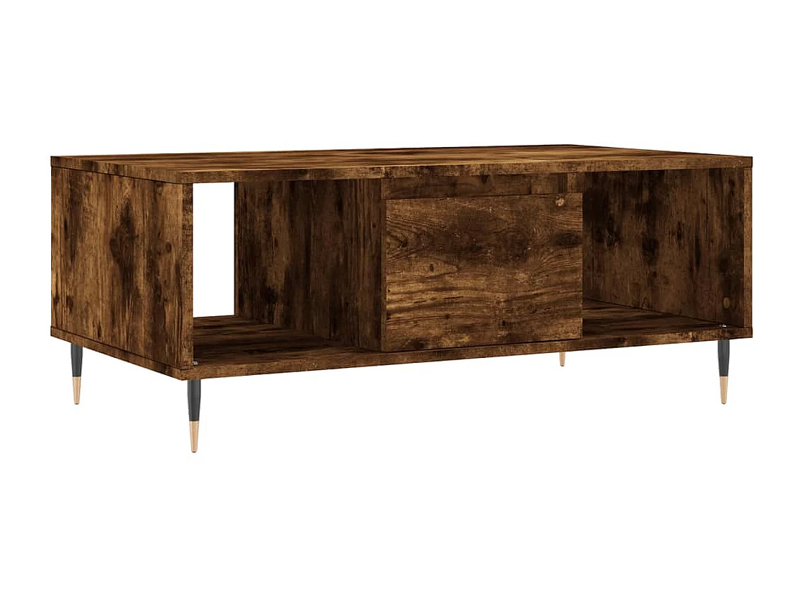 Mesa de centro madera contrachapada roble ahumado 90x50x36,5 cm ES35971
