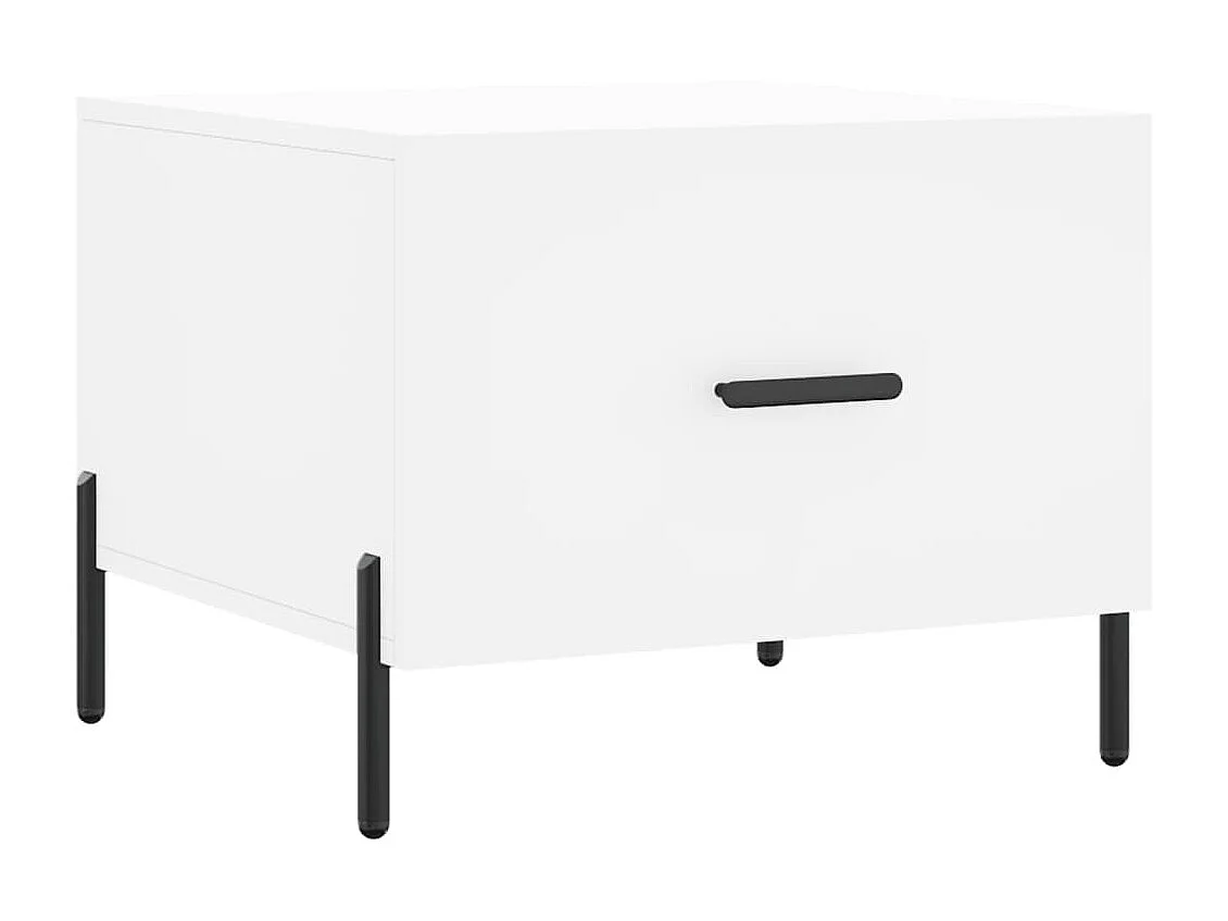 Table basse blanc 50x50x40 cm bois d'ingénierie OFR46743 BonneVie Meuble