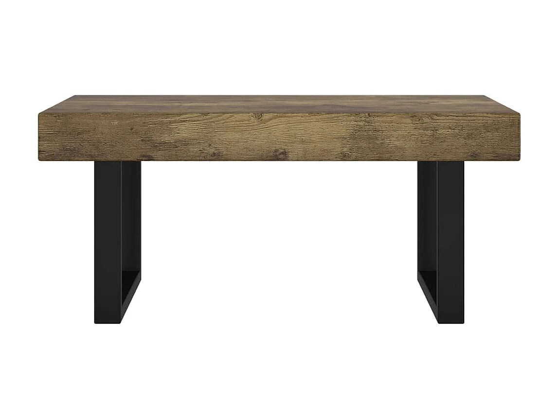 Mesa de centro 90x45x40 cm MDF e ferro castanho-escuro e preto PT505272