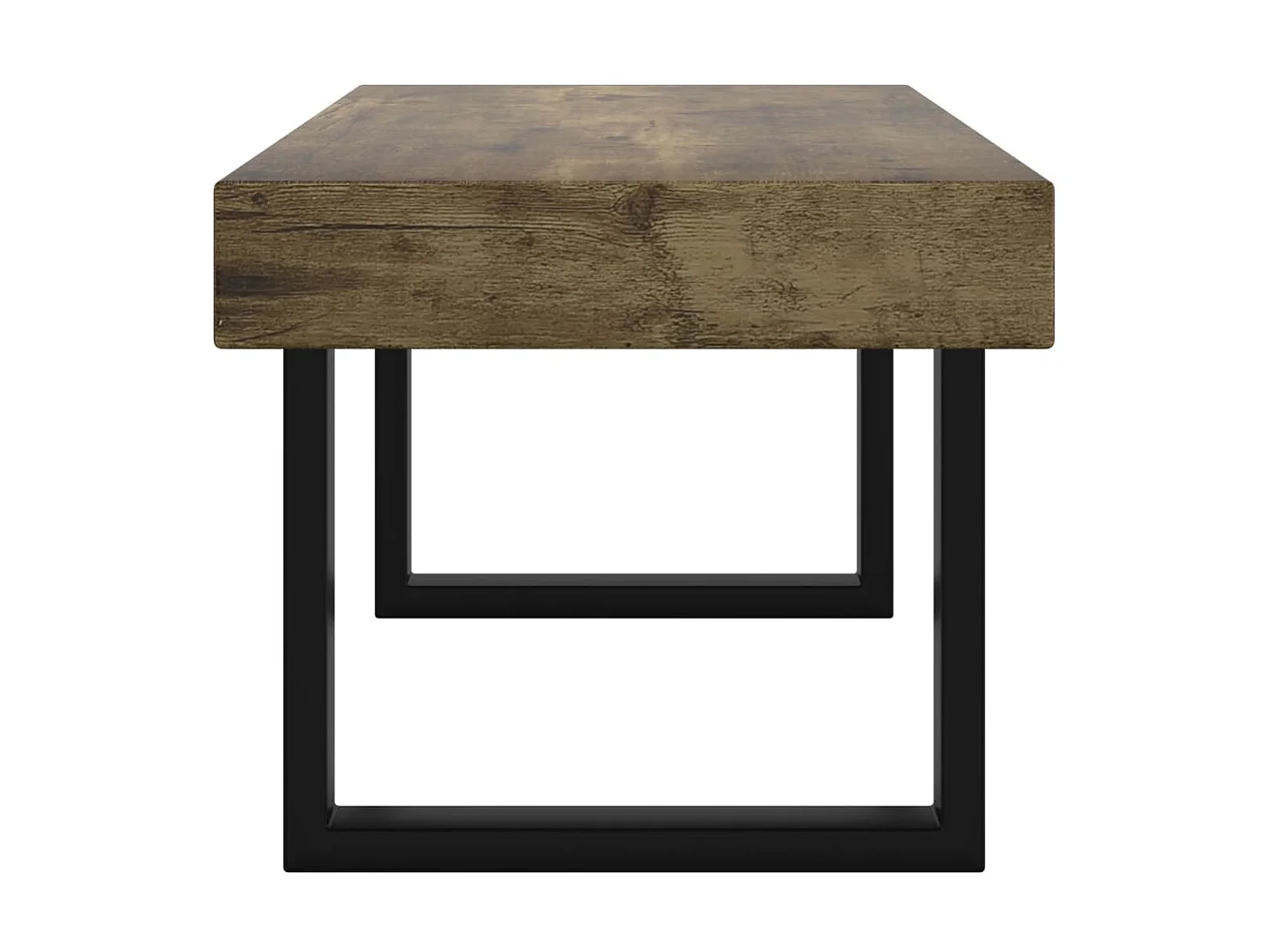 Mesa de centro 90x45x40 cm MDF e ferro castanho-escuro e preto PT505272