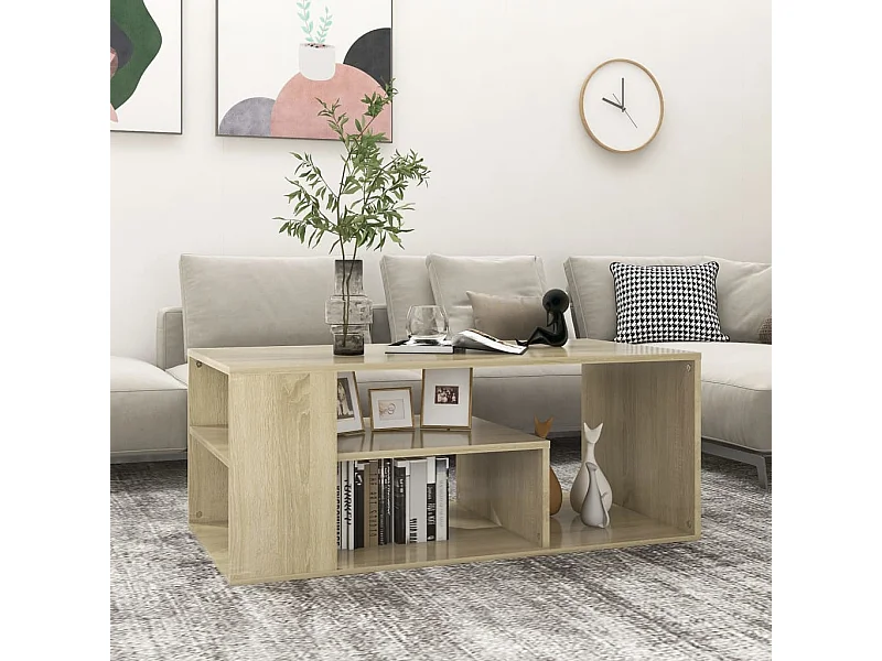 Table basse Chêne sonoma 100x50x40 cm Aggloméré OFR35377 BonneVie Meuble