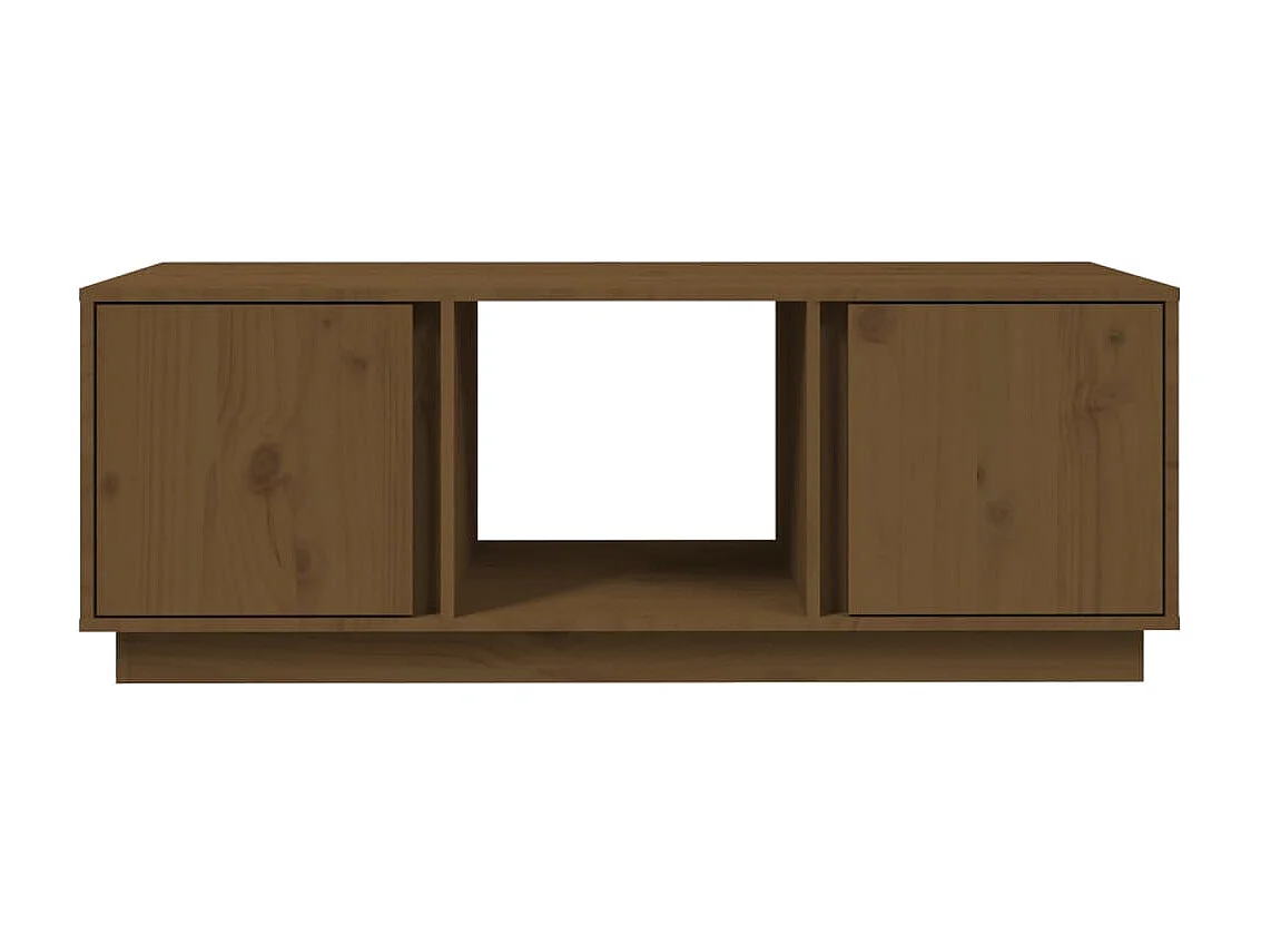 Mesa de centro madera maciza de pino marrón miel 110x50x40 cm ES61990