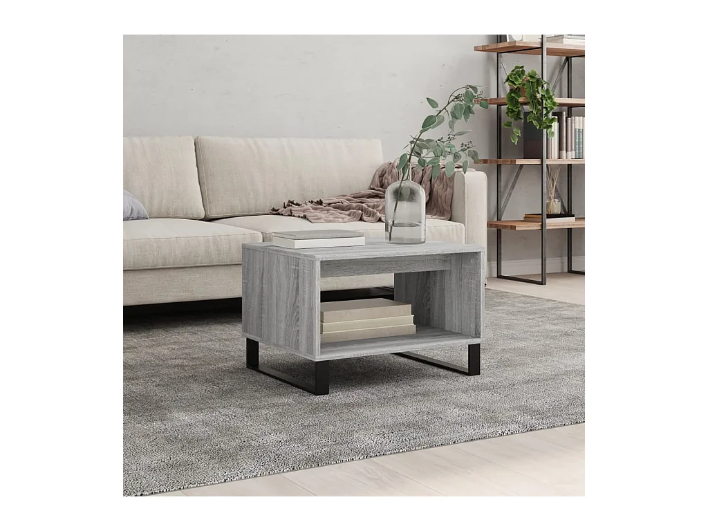 Table basse sonoma gris 60x50x40 cm bois d'ingénierie OFR43261 BonneVie Meuble