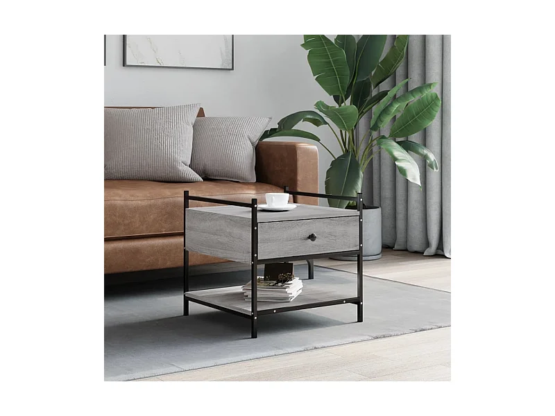 Mesa de centro madera de ingeniería gris Sonoma 50x50x50 cm ES37590