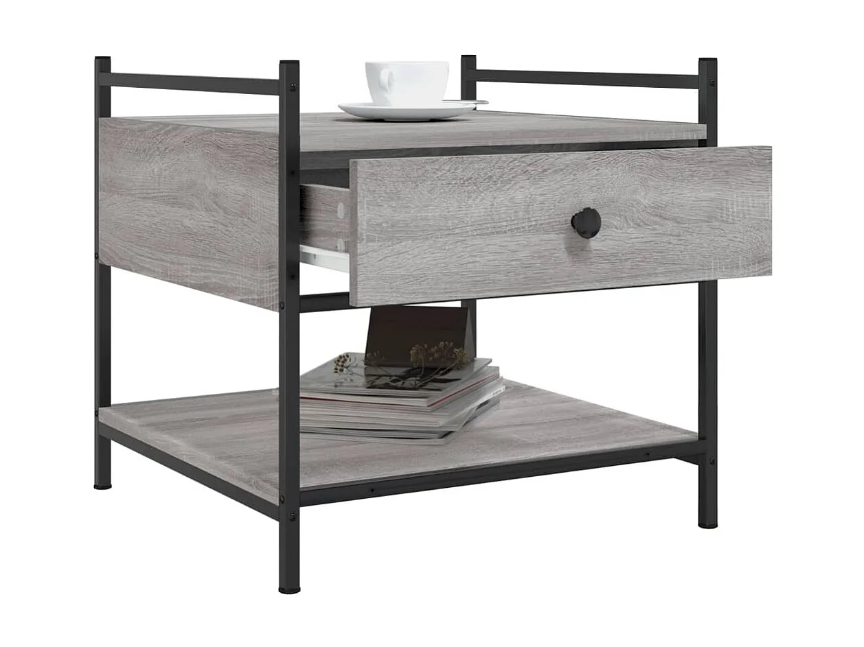 Mesa de centro madera de ingeniería gris Sonoma 50x50x50 cm ES37590