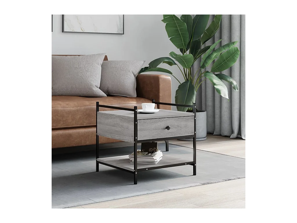Table basse sonoma gris 50x50x50 cm bois d'ingénierie OFR59485 BonneVie Meuble