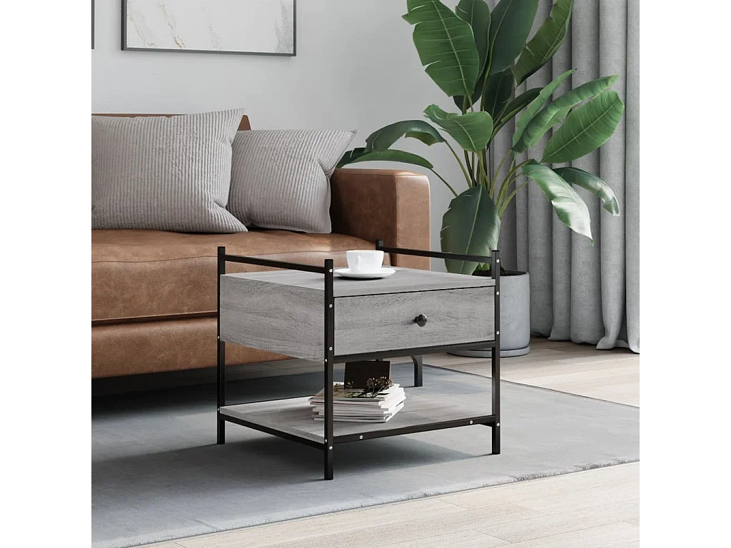 Table basse sonoma gris 50x50x50 cm bois d'ingénierie OFR59485 BonneVie Meuble