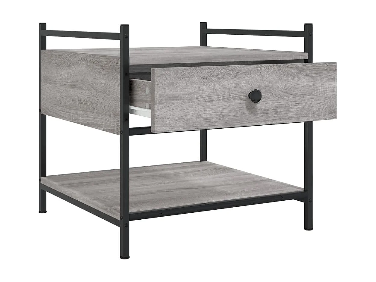 Table basse sonoma gris 50x50x50 cm bois d'ingénierie OFR59485 BonneVie Meuble