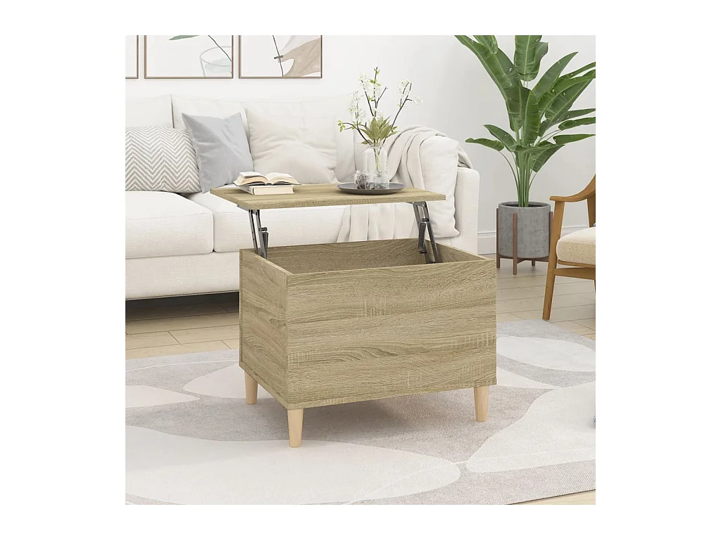 Salontafel 60x44,5x45 cm bewerkt hout sonoma eikenkleurig NL91973