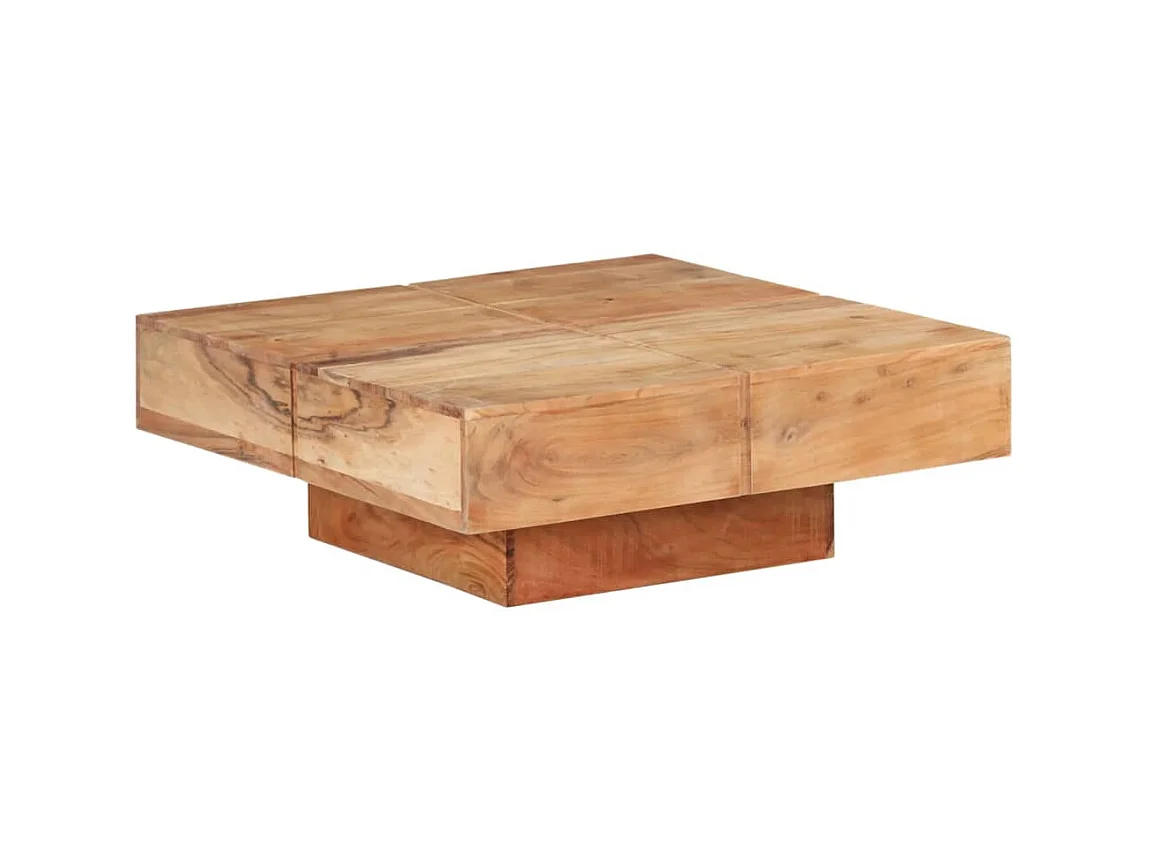 Table basse 80x80x28 cm Bois d'acacia massif OFR42714 BonneVie Meuble