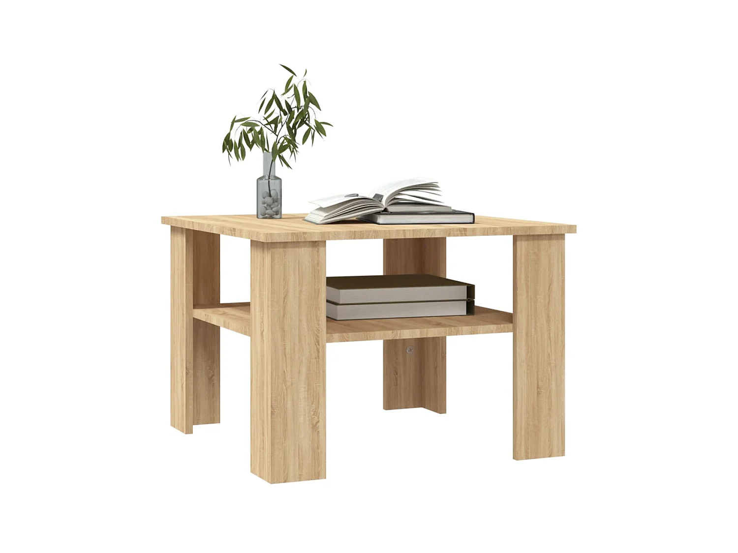 Table basse Chêne sonoma 60 x 60 x 42 cm Aggloméré OFR65168 BonneVie Meuble