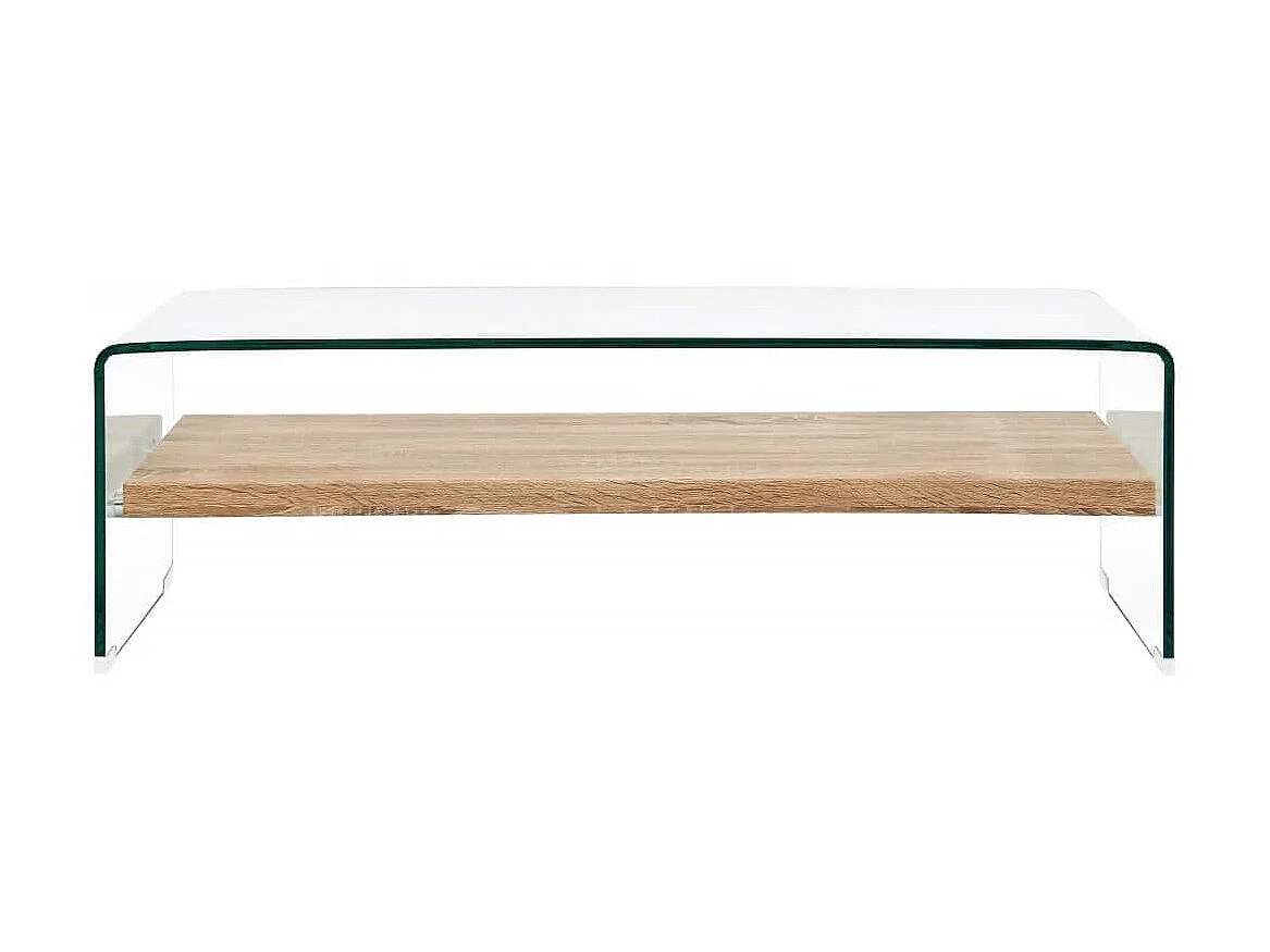 Mesa de centro de vidrio templado transparente 98x45x31 cm ES28057