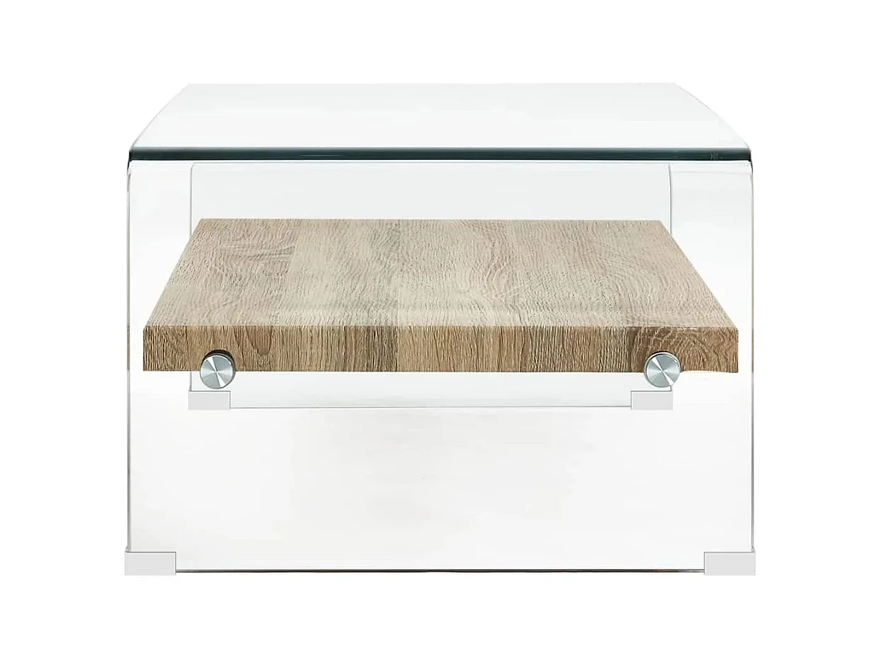 Mesa de centro 98x45x31 cm vidro temperado transparente PT639866