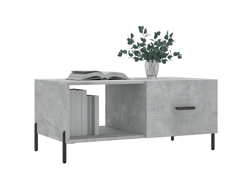 Mesa de centro madera contrachapada gris hormigón 90x50x40 cm ES31325