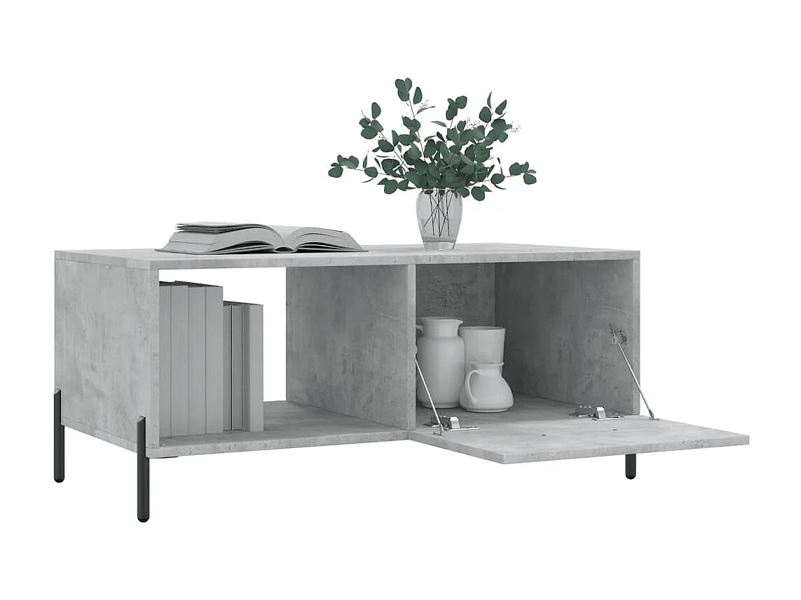 Mesa de centro madera contrachapada gris hormigón 90x50x40 cm ES31325