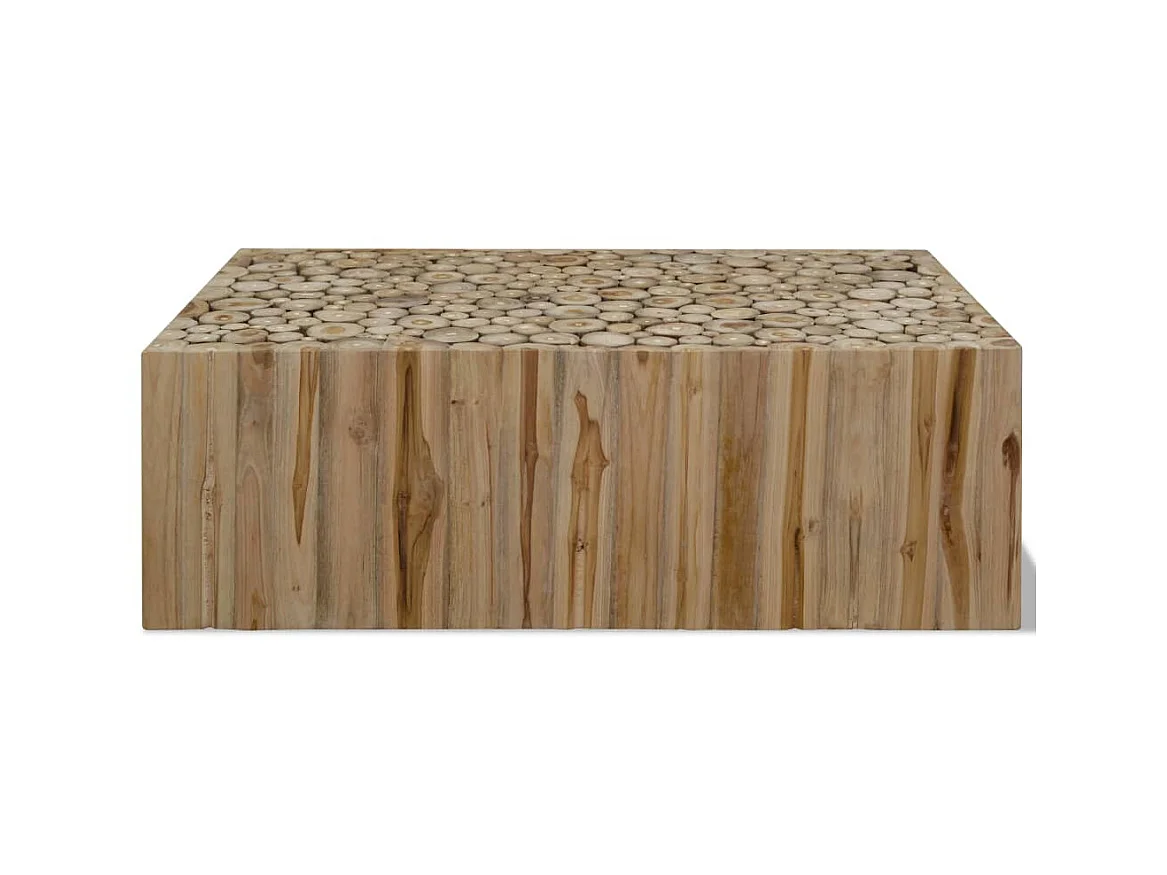 Table basse Teck véritable 90x50x30 cm OFR42539 BonneVie Meuble