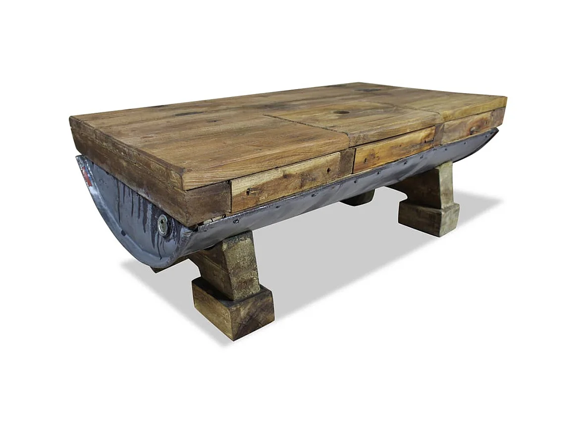 Table basse Bois de récupération massif 90 x 50 x 35 cm OFR27239 BonneVie Meuble