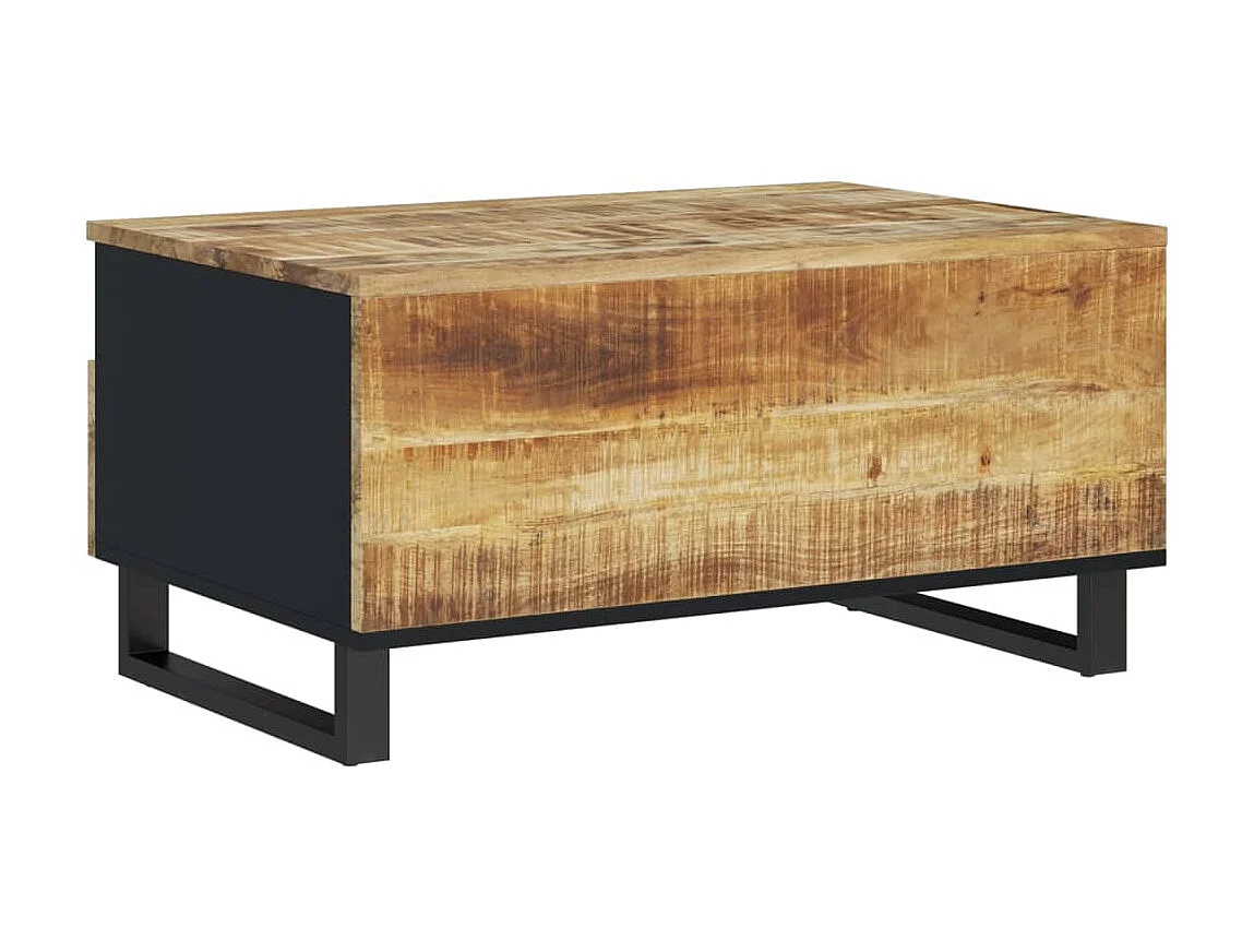 Table basse 80x54x40 cm Bois de manguier solide et d'ingénierie OFR65786 BonneVie Meuble