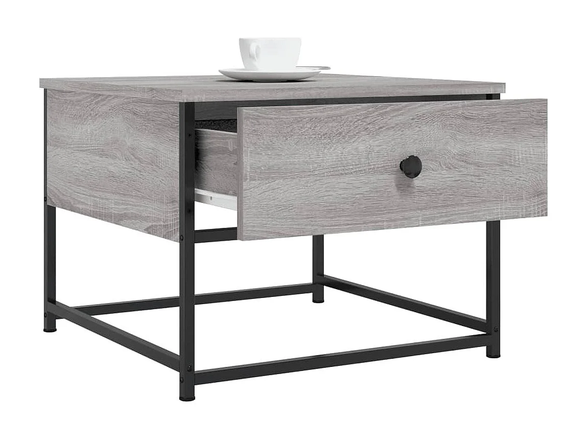 Mesa de centro madera contrachapada gris Sonoma 51x51x40 cm ES78875