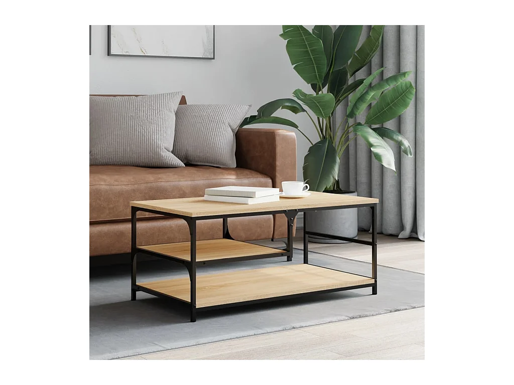 Salontafel 90x49x40 cm bewerkt hout sonoma eikenkleurig NL88375