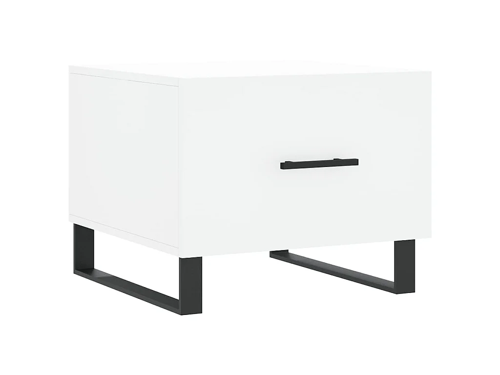 Table basse blanc 50x50x40 cm bois d'ingénierie OFR77339 BonneVie Meuble