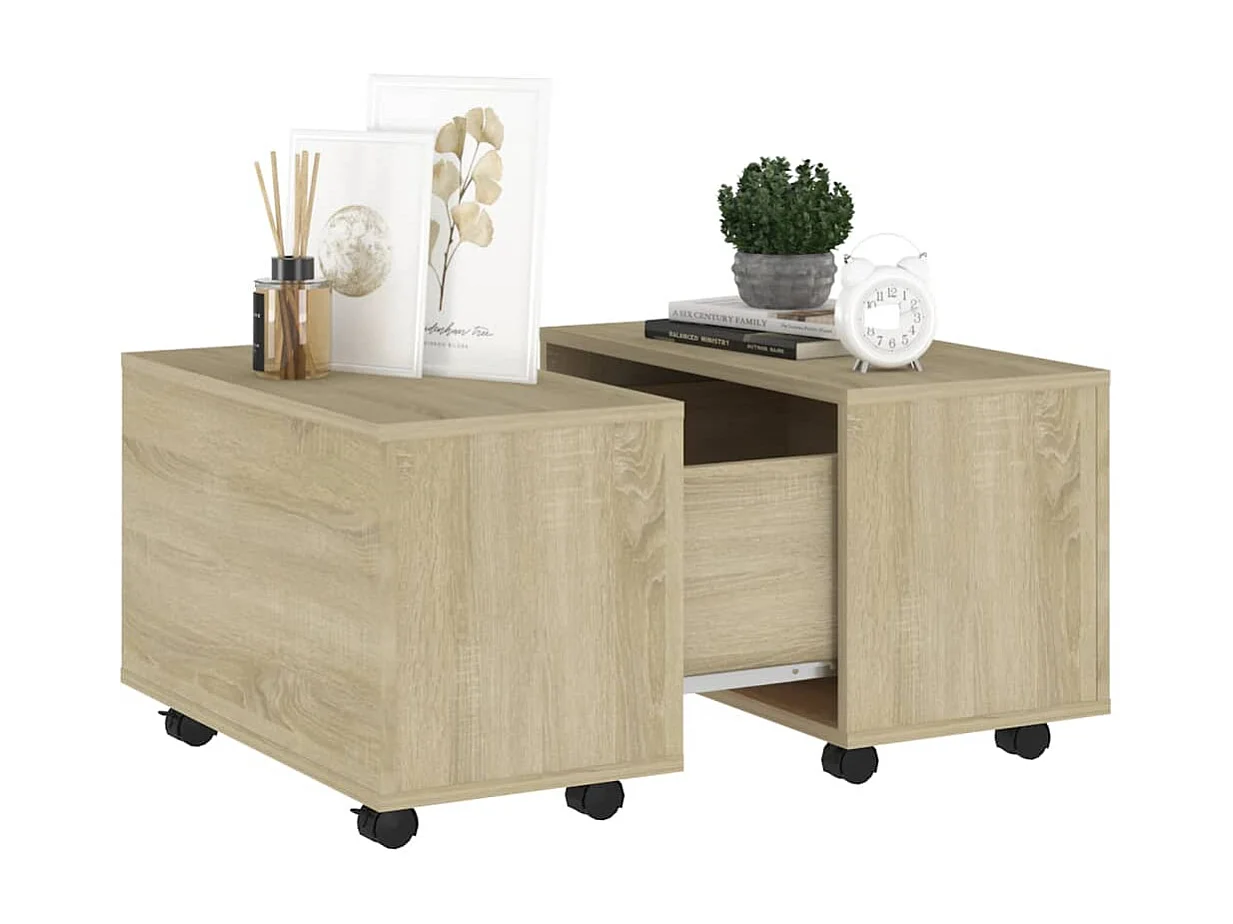 Salontafel 60x60x38 cm bewerkt hout sonoma eikenkleurig NL67502