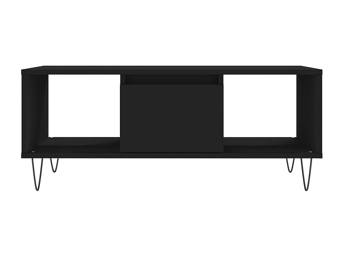 Mesa de centro madera contrachapada negro 90x50x36,5 cm ES47432