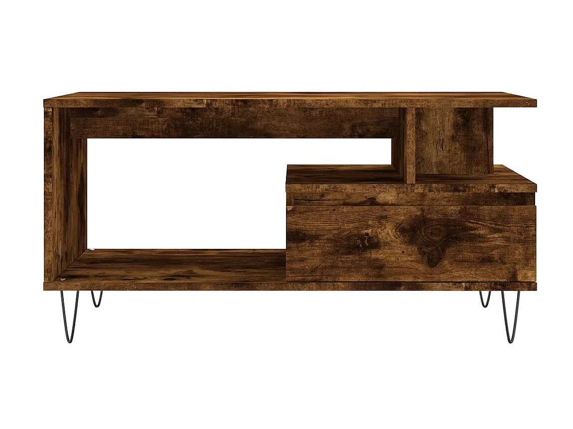 Table basse Chêne fumé 90x49x45 cm Bois d'ingénierie OFR48598 BonneVie Meuble