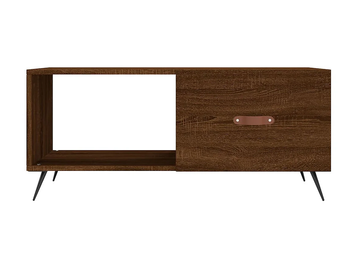 Table basse chêne marron 90x50x40 cm bois d'ingénierie OFR75113 BonneVie Meuble