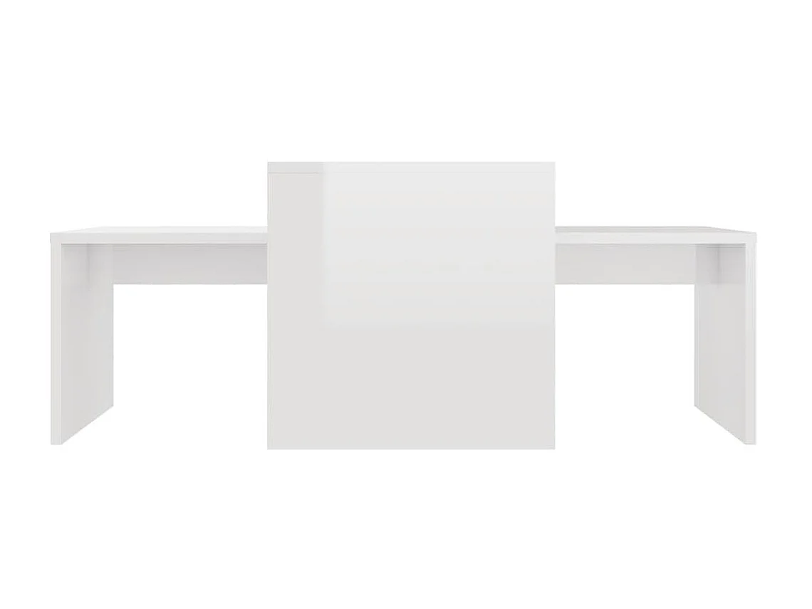 Salontafelset 100x48x40 cm bewerkt hout hoogglans wit NL88497