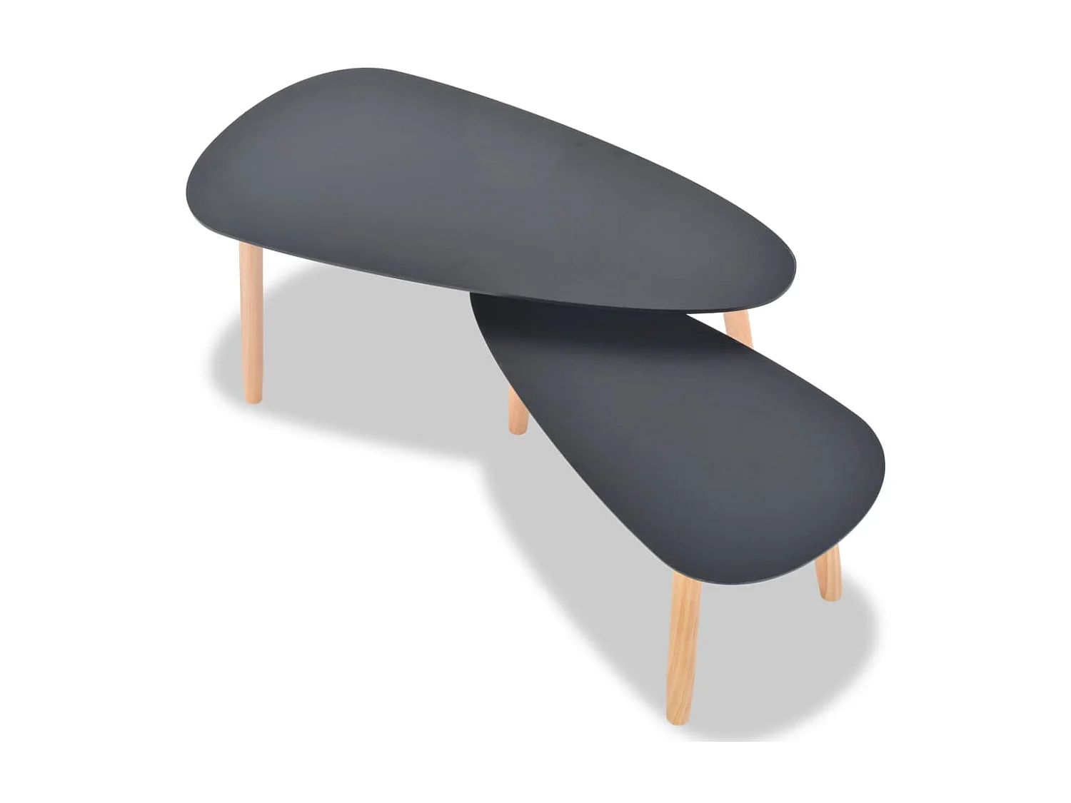 Conjunto mesas de centro 2 pcs pinho maciço preto PT644333