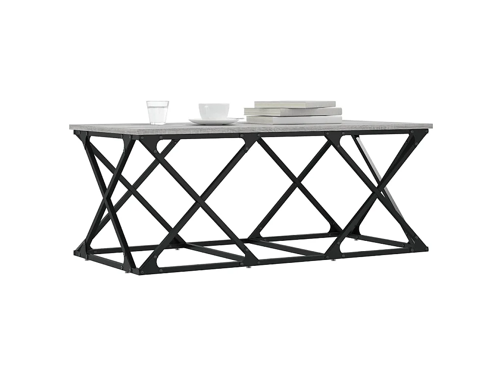 Table basse sonoma gris 100x49x40 cm bois d'ingénierie OFR46914 BonneVie Meuble