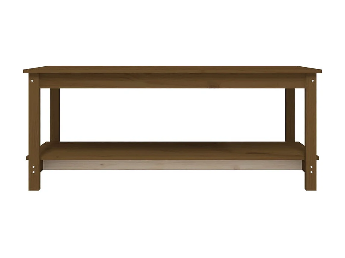 Table basse Marron miel 110x55x45 cm Bois massif de pin OFR37898 BonneVie Meuble