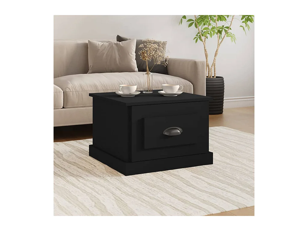 Table basse Noir 50x50x35 cm Bois d'ingénierie OFR39546 BonneVie Meuble