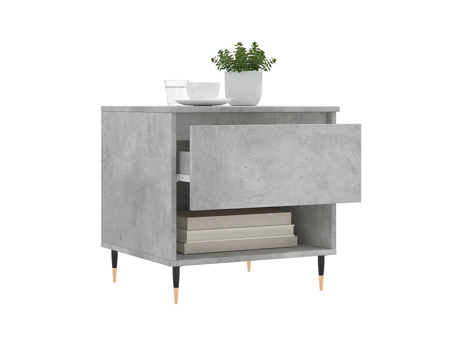 Mesa de centro madera de ingeniería gris hormigón 50x46x50 cm ES62095