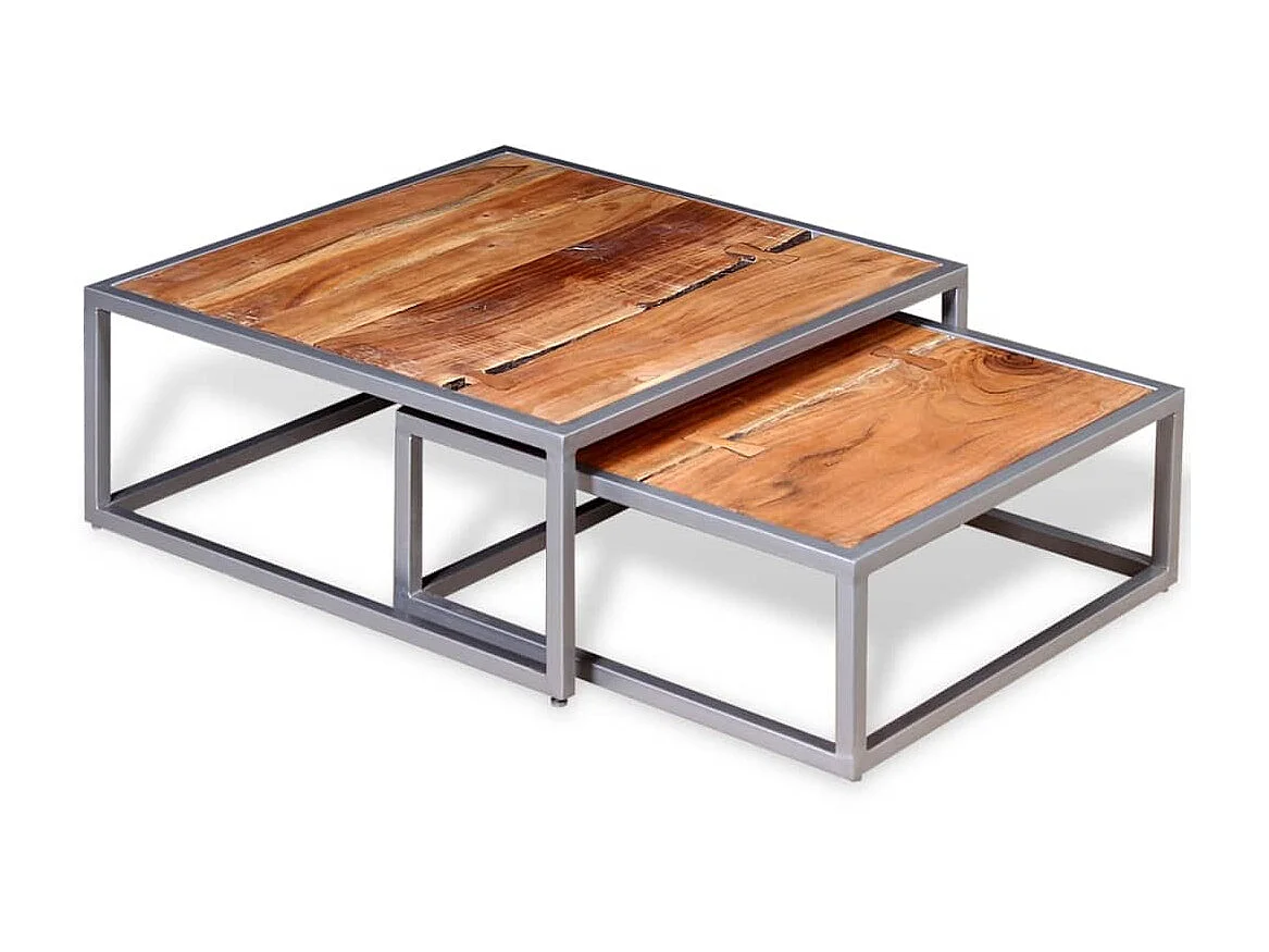 Conjunto de mesas de centro 2 pcs madeira de acácia maciça PT618579