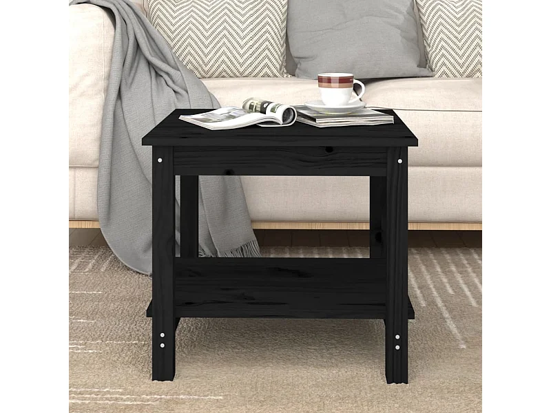 Salontafel 50x50x45 cm massief grenenhout zwart NL74974