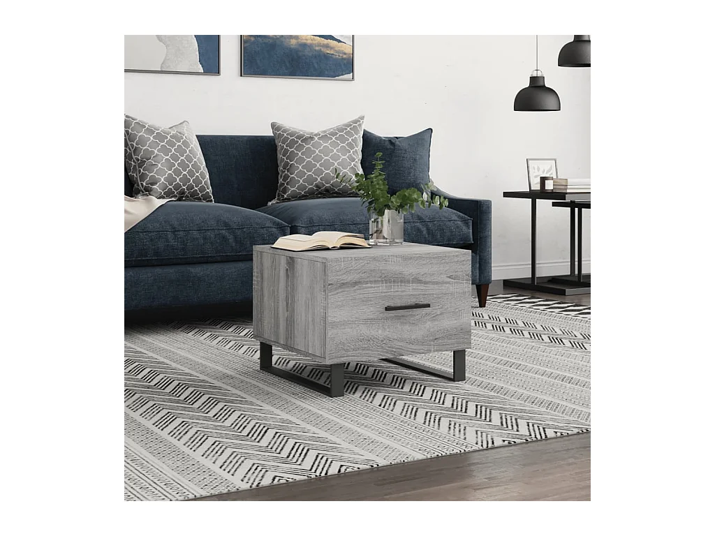 Table basse Sonoma gris 50x50x40 cm Bois d'ingénierie OFR75566 BonneVie Meuble