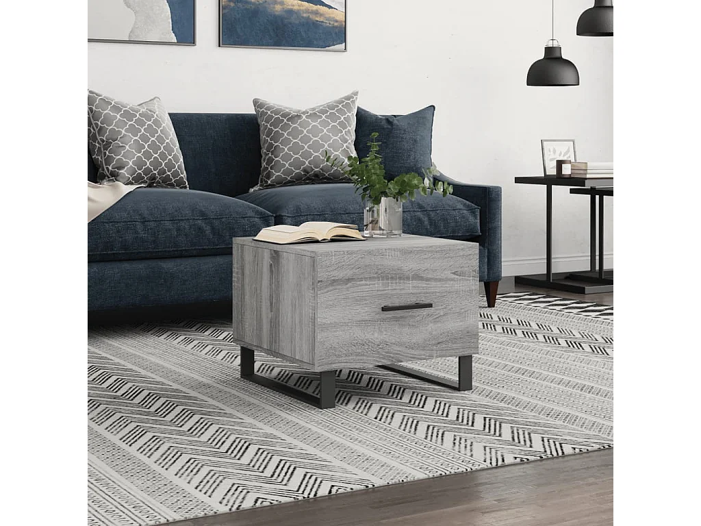 Table basse Sonoma gris 50x50x40 cm Bois d'ingénierie OFR75566 BonneVie Meuble