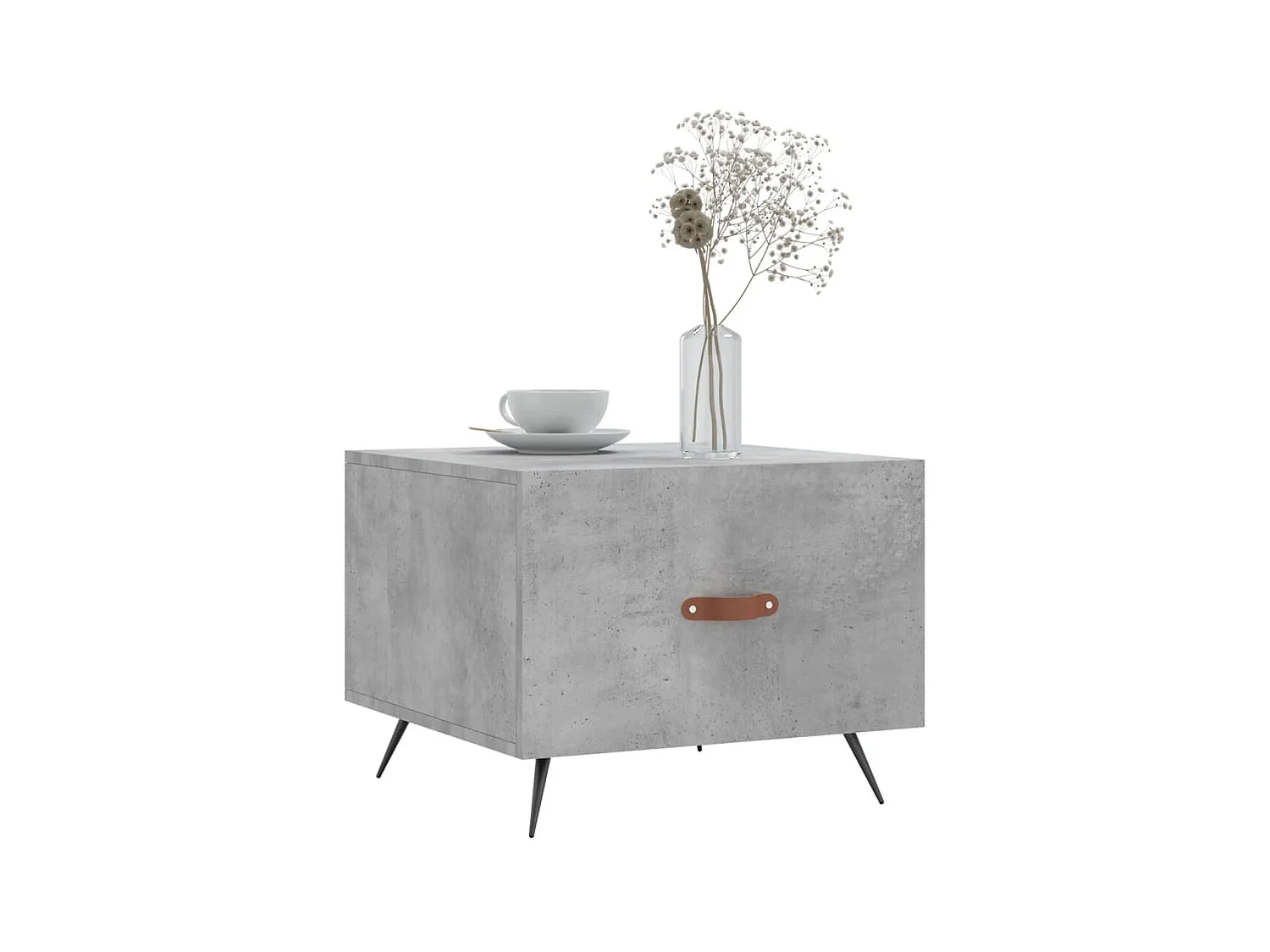 Salontafel 50x50x40 cm bewerkt hout betongrijs NL74579