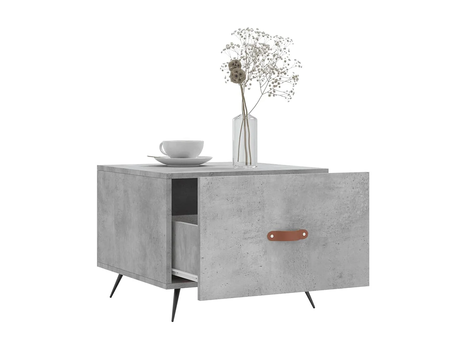 Table basse gris béton 50x50x40 cm bois d'ingénierie OFR12288 BonneVie Meuble