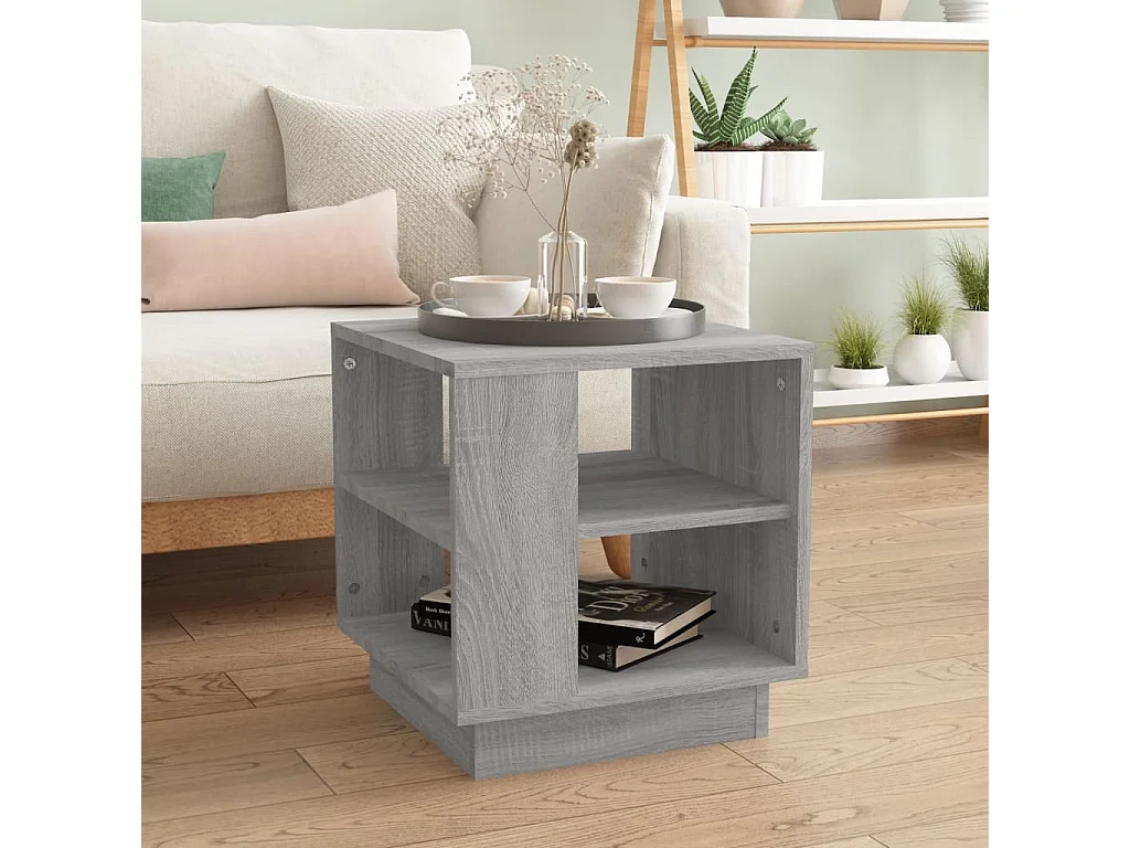 Table basse Sonoma gris 40x40x43 cm Bois d'ingénierie OFR72901 BonneVie Meuble