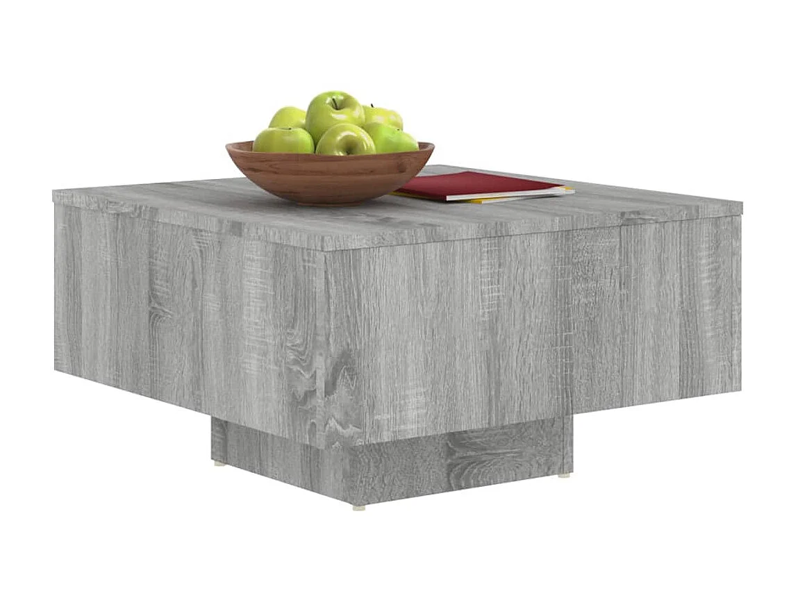 Mesa de centro madera contrachapada gris Sonoma 60x60x31,5 cm ES60126
