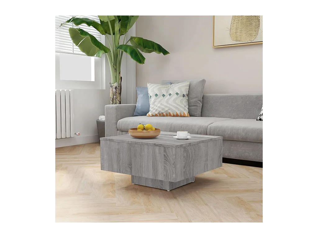 Table basse Sonoma gris 60x60x31,5 cm Bois d'ingénierie OFR26223 BonneVie Meuble